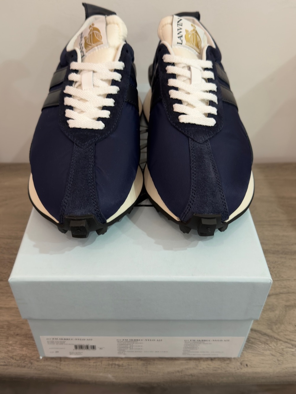 Lanvin Navy and White Men’s Athletic Sneakers